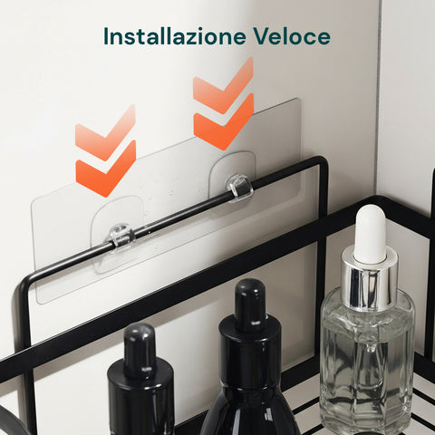 avilia home kit 4 mensole adesive da parete in metallo con ganci senza fori ean 8052879010996
