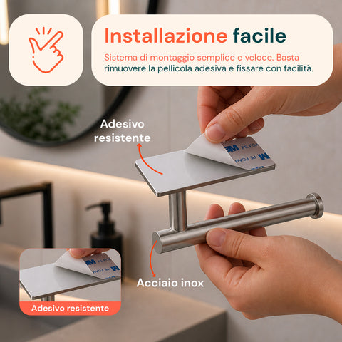 avilia home set 5 accessori bagno adesivi grigio in acciaio inox portata 25kg completo di porta rotolo e ganci per asciugamani ean 8052879012020