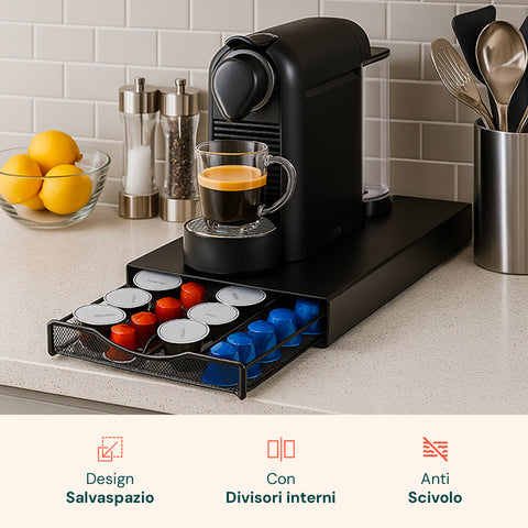 avilia organizer capsule 2 in 1 compatibile nespresso e a modo mio con base macchina ean 8015361084738