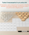 avilia set 15 barattoli in vetro per candele da 170 ml con coperchio in bambu ean 8056819053593