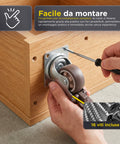 daima set 4 ruote universali piroettanti da 50 mm ruote girevoli a 360 in gomma e acciaio portata 200 kg kit completo con viti e cacciavite ean 8056590070529