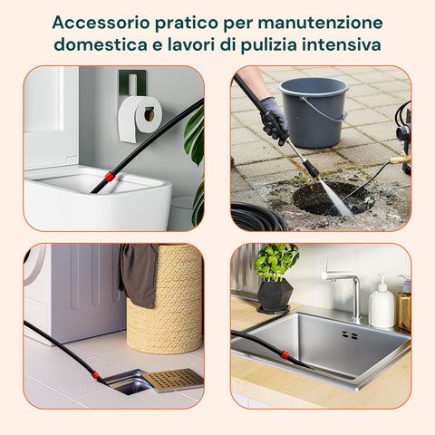 daimann kit sonda spurgo 15 m per idropulitrice con 4 adattatori universali ean 8056590070390