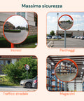 daimann specchio parabolico di sicurezza 60 cm con staffe di fissaggio ean 8056590070406