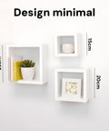 five simply smart set 3 mensole da parete a cubo tre dimensioni in mdf bianco ean 3560234489806