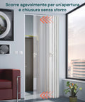 garden friend porta a soffietto bianca 85x215 cm in pvc con inserti ps e chiusura a chiave ean 8023755042714