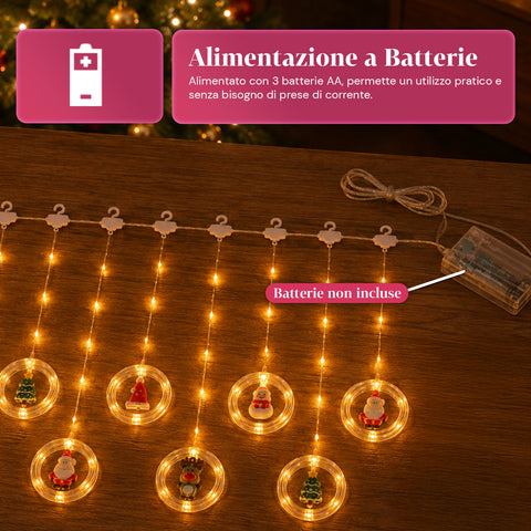 saint joy luci natalizie a batteria 10 pendenti led con decorazioni assortite ean 8050043128232