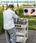 staylux cucina a gas da esterno con supporto e 2 ripiani acciaio potente e pratica ean 8055954980054