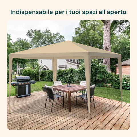 zendea gazebo 3x3mt per esterni con copertura impermeabile e telaio in acciaio ean 8015361713188
