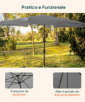 zendea ombrellone da giardino 3x3 regolabile con snodo inclinabile e carrucola ean 8015361595395