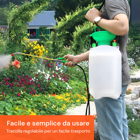 Pompa irroratrice versatile per trattamenti piante, giardinaggio e disinfestazione, capacità 8L ideale per orti, giardini e serre