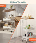 avilia carrello portaoggetti in metallo con mensola in legno e ruote ean 8056819053388