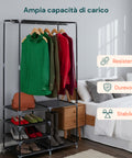 avilia home appendiabiti con 6 ripiani e asta porta grucce struttura solida ean 8056819052916