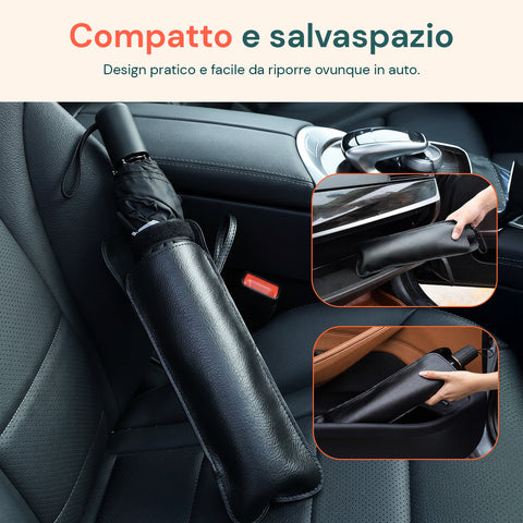 avilia home parasole per auto a ombrello protezione raggi uv universale dimensioni 140x80cm struttura a 10 aste in ferro e tessuto 170t pieghevole con custodia salvaspazio raffresca abitacolo ean 8052879014031