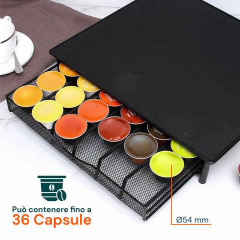 avilia home porta capsule caffe 36 posti con cassetto estraibile in metallo e base antiscivolo ean 8052879011269