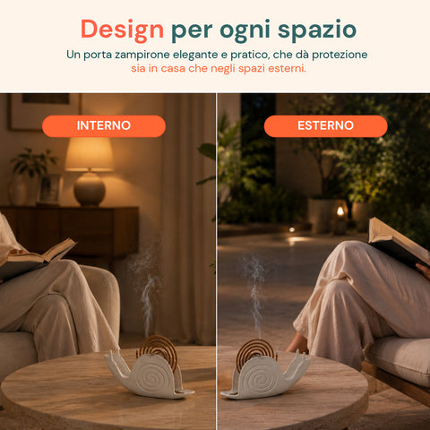 avilia home porta zampirone a forma di lumaca supporto per spirali antizanzare in abs con base raccogli cenere design universale riutilizzabile dimensioni 18x32x75cm ean 8052879014048