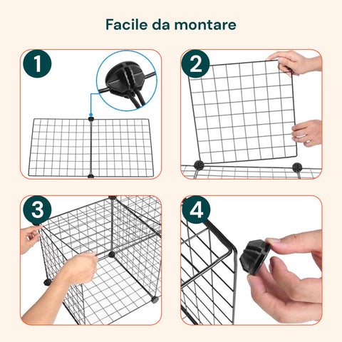 avilia home scaffale modulare a rete 4 ripiani organizer multiuso e resistente ean 8056819052879
