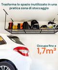 avilia scaffale da soffitto in acciaio regolabile 183x91 cm portata 200 kg ean 8052879010149