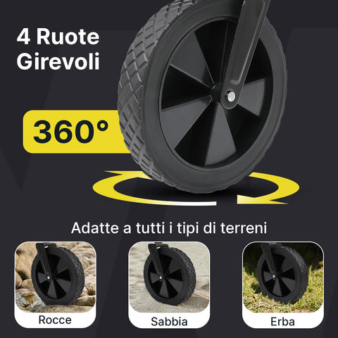 daimann carrello pieghevole da esterno taglia l 90kg taglia xl 120kg con ruote ean 8056590070642