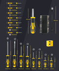 daimann set cacciaviti magnetici professionali 43 pezzi con valigetta kit giraviti con magnetizzatore e smagnetizzatore punte antiscivolo e impugnatura ergonomica ean 8056590070451