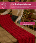saint joy runner natalizio 33x180 cm con alberi in rilievo rosso o verde ean 8050043128317