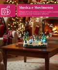 saint joy villaggio di natale animato silentpark con luci led musica e pattinatori in movimento ean 8050043127495