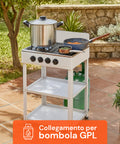 staylux cucina a gas da esterno con supporto e 2 ripiani acciaio potente e pratica ean 8055954980054