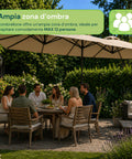 zendea ombrellone da giardino ovale xxl 400x200 in acciaio al carbonio e telone in poliestere altezza 275m base non inclusa ean 8050030810942