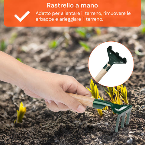 zendea set giardinaggio 6 pezzi con borsa 30x20x15cm e guanti completo per esterni ean 8015361456313