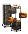 avilia home carrello multiuso richiudibile quadrato salvaspazio con ruote organizer con cestelli 345 ripiani nero o bianco ean 8052879012259