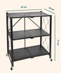 avilia scaffale multiuso pieghevole nero con 3 ripiani in metallo resistente ean 8015361267650