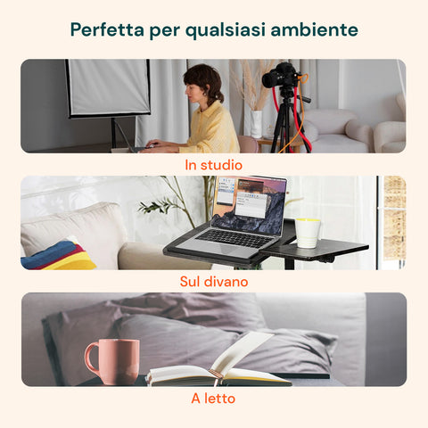 avilia scrivania regolabile con ruote e ripiano inclinabile salvaspazio multiuso ean 8056819050271