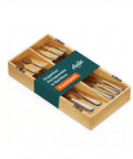 axentia organizer portaposate in bambu con 6 scomparti ed etichette per cassetti cucina 20x39 cm in legno naturale ean 8052879012051
