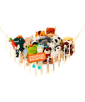 keiki amaca angolare da parete porta giocattoli in cotone rete per peluche salvaspazio 105x140x105 cm kit di montaggio con ganci e fischer inclusi ean 8056590110065