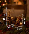 saint joy cervi dorati natalizi coppia in due dimensioni decorazione in abs ean 8050043128140