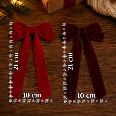 saint joy fiocchi per albero di natale in velluto set 2 bordeaux e rosso ean 8050043127990
