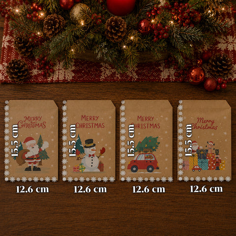 saint joy sacchetti natalizi set 24 bustine in carta kraft con adesivi ean 8050043128126