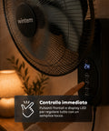 wintem barrow ventilatore da parete nero 40cm 60w 8 velocita con telecomando e timer 9h oscillazione 120 e inclinazione 30 ean 8056819040210