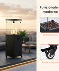 wintem caminetto a gas da esterno con roccia lavica e ruote 12kw ean 8052286432114