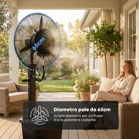 wintem ventilatore nebulizzatore industriale 230w con pale in alluminio 65 cm 3 velocita di oscillazione ean 8056819040241