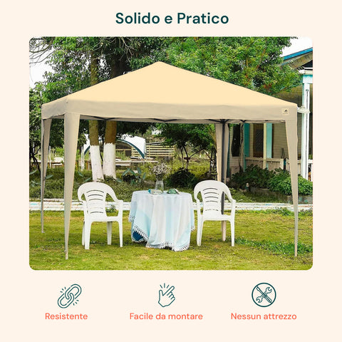 zendea gazebo 3x3mt per esterni con copertura impermeabile e telaio in acciaio ean 8015361713188