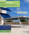 zendea lettino prendisole pieghevole in alluminio e textilene con tettuccio parasole 360 schienale reclinabile e portata 150kg ean 8056819032680