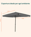 zendea ombrellone da giardino 3x3 regolabile con snodo inclinabile e carrucola ean 8015361595395