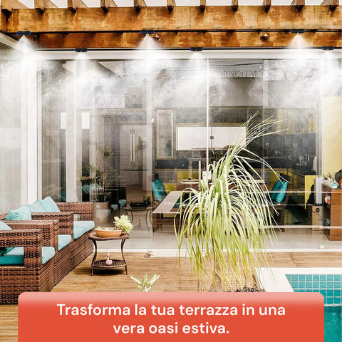 Kit Irrigazione a Nebulizzazione 15 m per Piante, Gazebo e Giardino