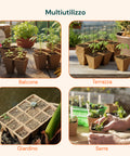 zendea vasetti in torba biodegradabili per semina e trapianto set 120 pezzi ean 8050030810546