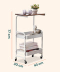 avilia carrello portaoggetti in metallo con mensola in legno e ruote ean 8056819053388
