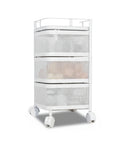 avilia home carrello multiuso richiudibile quadrato salvaspazio con ruote organizer con cestelli 345 ripiani nero o bianco ean 8052879012259