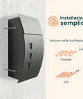 avilia home cassetta postale a muro moderna in acciaio inox con finestra nome e 2 chiavi ean 8052879011153