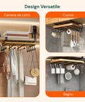 avilia home mensola sottopensile cucina con ganci e porta rotolo salvaspazio ean 8052879010828