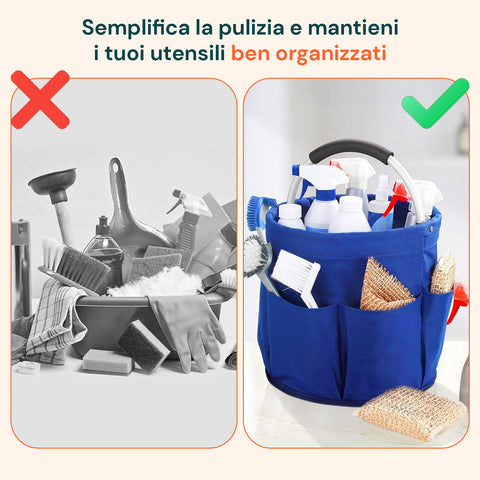 avilia home secchiello pieghevole multiuso 16l con tasche salvaspazio e resistente ean 8052879010675