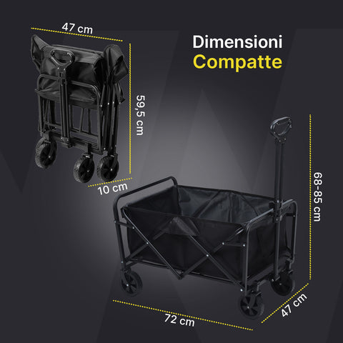 daimann carrello pieghevole da esterno taglia l 90kg taglia xl 120kg con ruote ean 8056590070642